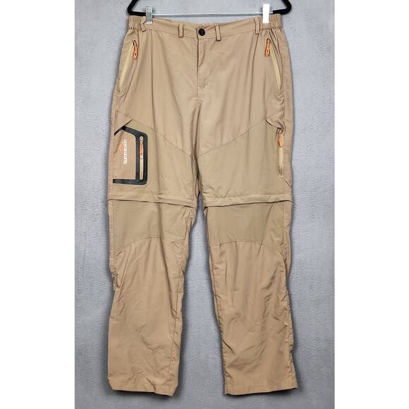 SUMMITSKIN Cargo Pants Mens 36X30" Tan Lightweight Convertible Hiking Camping - Picture 1 of 16